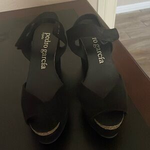 Pedro Garcia, like new peep toe wedge sandal